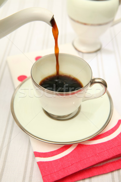 Koffie retro beker zwarte koffie vintage Stockfoto © tlorna