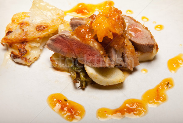 Canard orange sauce traditionnel français plat [[stock_photo]] © tlorna