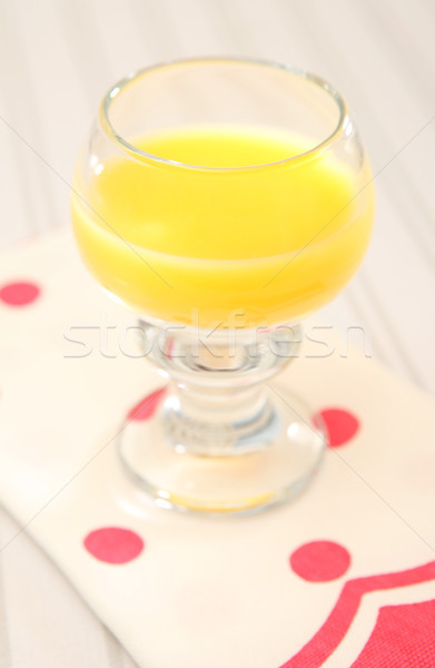 [[stock_photo]]: Jus · d'orange · verre · faible · permanent · serviette · rouge