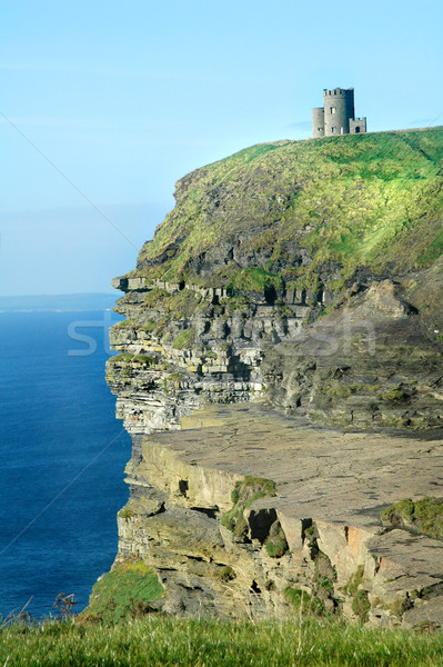 ír kastély torony sziklák felhők tenger Stock fotó © tmainiero