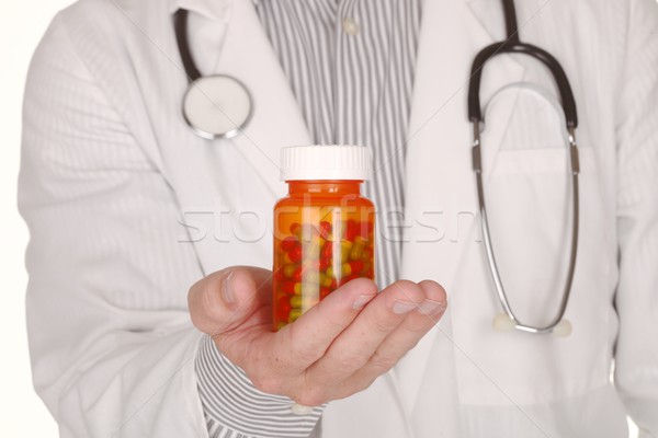 ストックフォト: 医師 · 処方箋 · ボトル · ハンサム · 医療