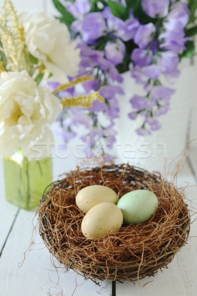 Easter Holiday Themed Still Life Scene in Natural Light Stock photo © tobkatrina