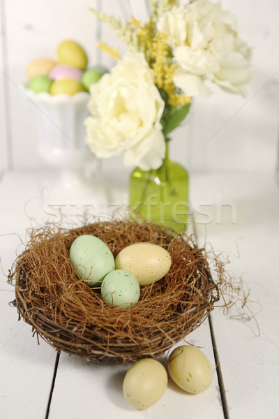 Easter Holiday Themed Still Life Scene in Natural Light Stock photo © tobkatrina