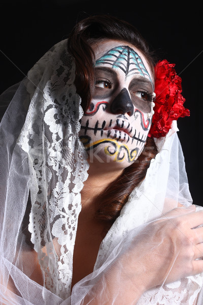 Woman with Day of the Dead Face Paint Stock photo © tobkatrina