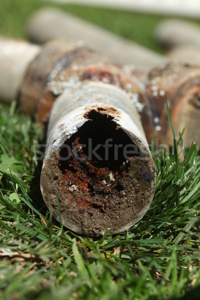 Corroded and Blocked Steel Household Pipes Stock photo © tobkatrina