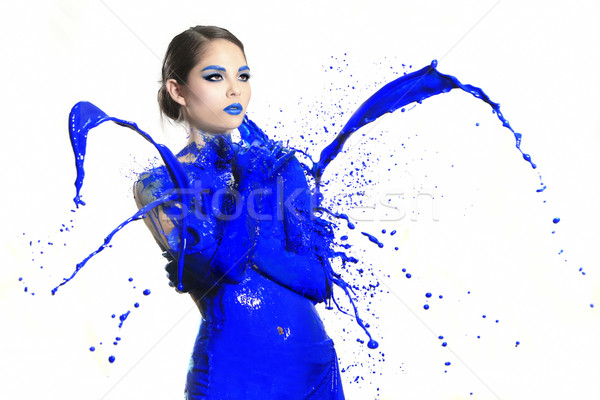 High Speed Photography of Woman With Liquid Paint Stock photo © tobkatrina