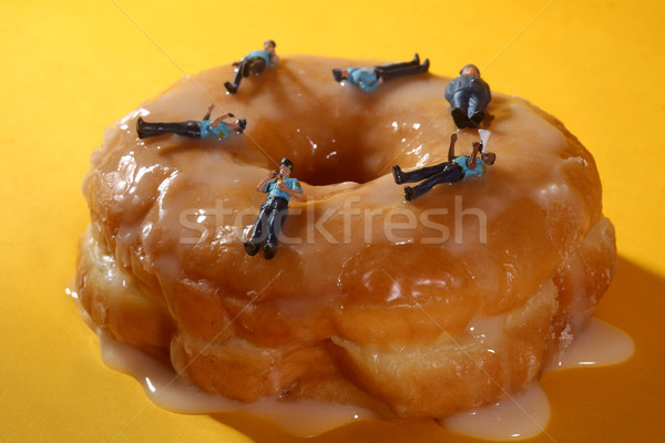 Police Officers in Conceptual Food Imagery With Donuts Stock photo © tobkatrina
