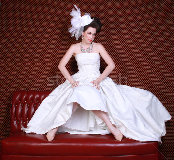 Porträt verheiratet glücklich Braut Stock foto © tobkatrina
