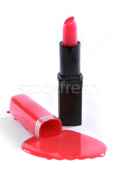 Lumineuses rouge à lèvres rouge fondu blanche mode rouge Photo stock © tobkatrina
