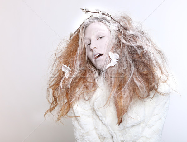 Concept of a Woman in Elaborate Make up and Hair Stock photo © tobkatrina