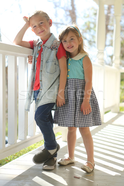 Children Enjoying a Fashionable Outdoor Birthday Party Stock photo © tobkatrina