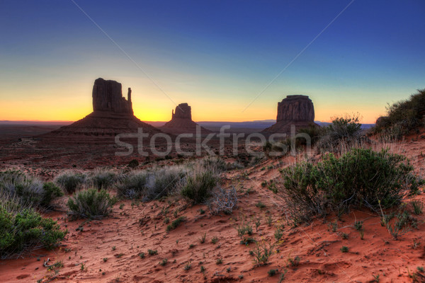 Vallei landschap mooie wolken zonsondergang natuur Stockfoto © tobkatrina