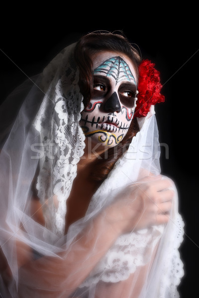 Woman with Day of the Dead Face Paint Stock photo © tobkatrina