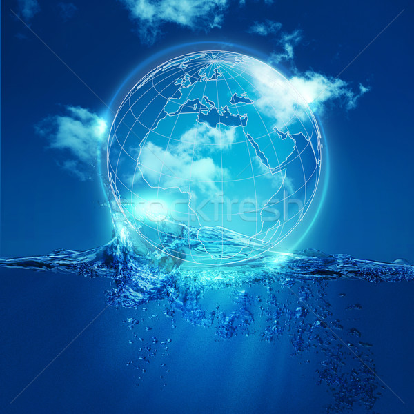 Whole world into the water bubble, environmental backgrounds Stock photo © tolokonov