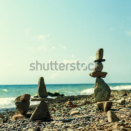 Pebble tower, abstract marine still life for your design Stock photo © tolokonov