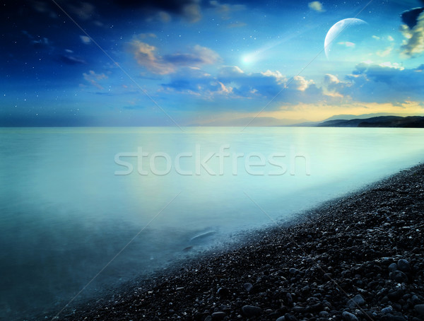 彗星 抽象 自然 景觀 海 濱 商業照片 © tolokonov