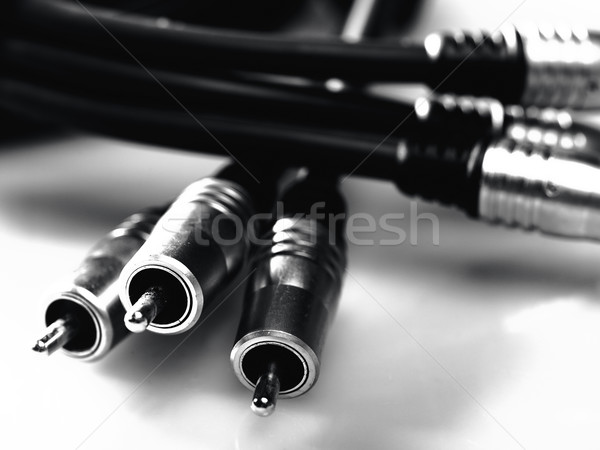 Audio and video cable, abstract techno backgrounds with copy spa Stock photo © tolokonov