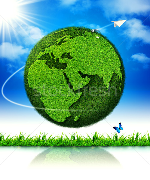 Verde terra abstrato ambiental fundos globo Foto stock © tolokonov