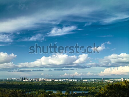 White city under the blue skies, urban landscape Stock photo © tolokonov