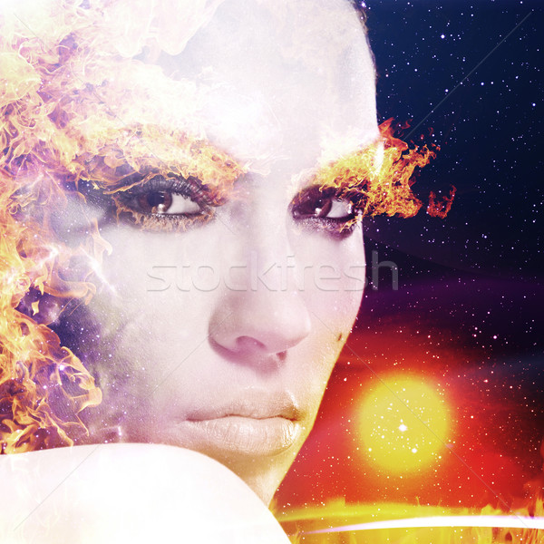 Firestarter. Abstract female portrait Stock photo © tolokonov