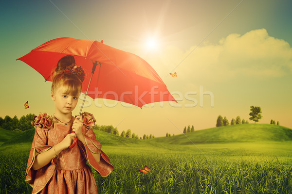 Peu princesse été prairie Homme portrait [[stock_photo]] © tolokonov