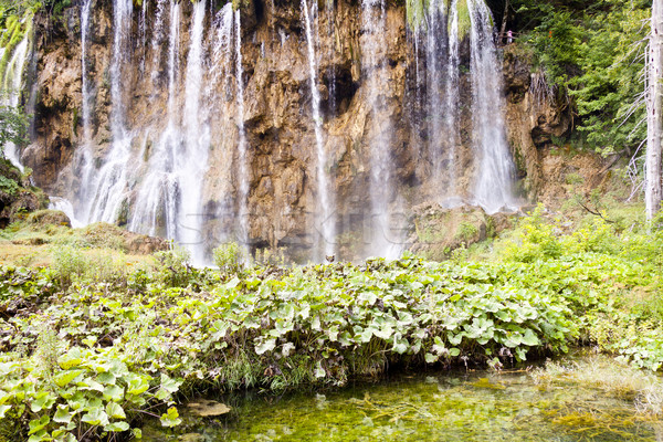 Stock photo: Big and beauty waterfall - Plitvice lakes