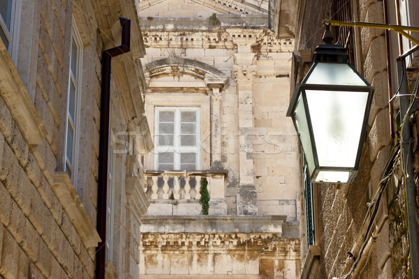 Dubrovnik typowy ulicy starych lampy miasta Zdjęcia stock © tomasz_parys