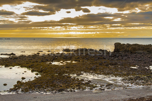 Belleza puesta de sol Islandia colorido sol naturaleza Foto stock © tomasz_parys