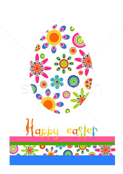 Színes szépség virágmintás húsvéti tojás boldog idő Stock fotó © tomasz_parys