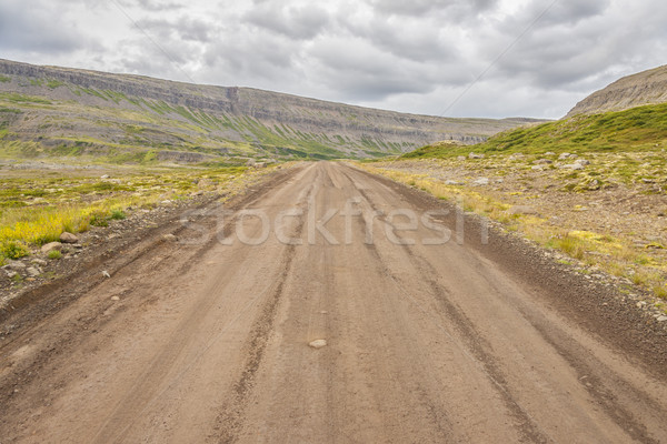 üres sóder útvonal vízesés Izland vidéki Stock fotó © tomasz_parys
