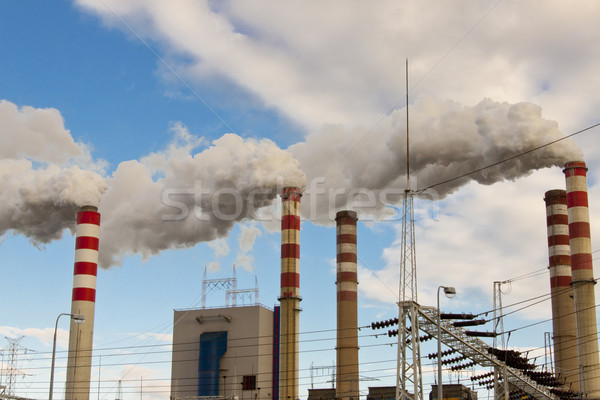 Ciężki przemysłowych elektrownia Polska widoku przemysłu Zdjęcia stock © tomasz_parys