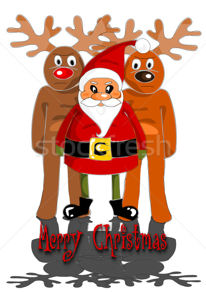 Santa claus with two reindeers Stock photo © tomasz_parys