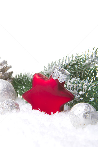 Crăciun decorare roşu ramură pin Imagine de stoc © Tomjac1980
