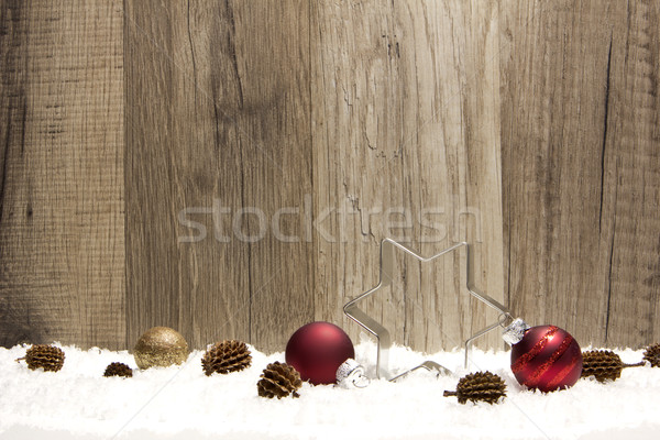 Рождества украшение снега красный соснового Сток-фото © Tomjac1980
