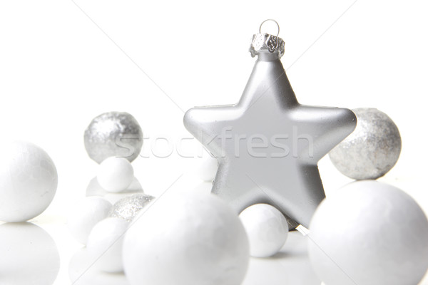 Рождества украшение безделушка серебро белый звездой Сток-фото © Tomjac1980
