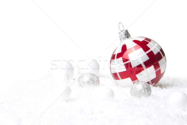 Рождества орнамент украшение безделушка красный серебро Сток-фото © Tomjac1980