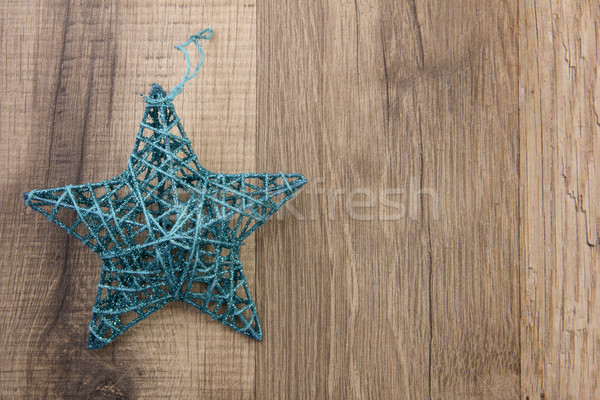 Рождества орнамент украшение древесины звездой бирюзовый Сток-фото © Tomjac1980