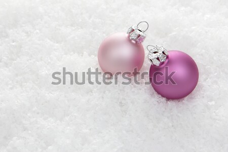 Christmas ozdoba fioletowy różowy śniegu Zdjęcia stock © Tomjac1980