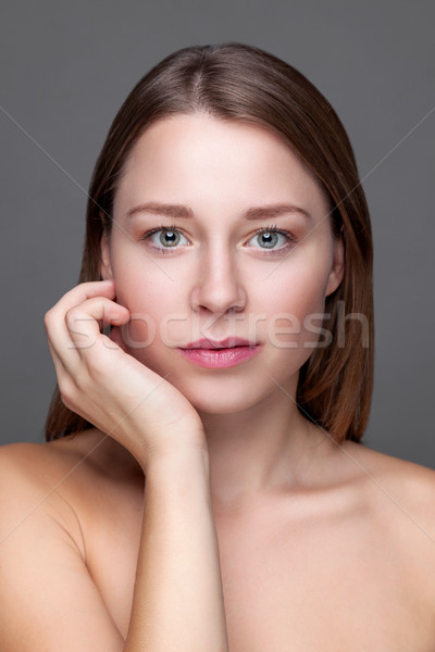 Fiatal természetes nő nagyszerű bőr arcszín Stock fotó © tommyandone
