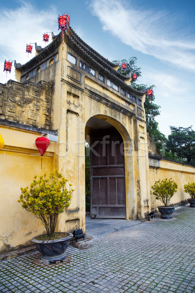 Poort citadel lang hemel architectuur asian Stockfoto © tommyandone