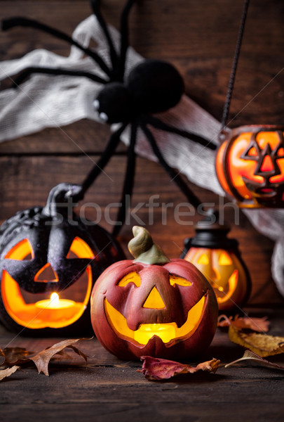 Geleneksel korkutucu halloween tatil yangın Stok fotoğraf © tommyandone