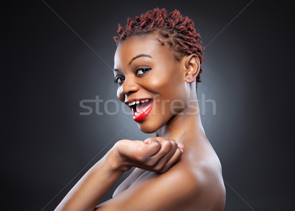 Stock photo: Black beauty with short spiky hair