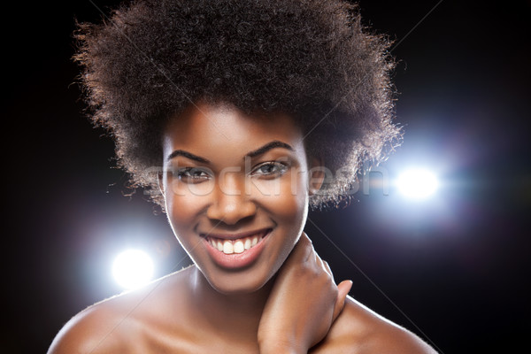Beautiful African woman with afro hairstyle Stock photo © tommyandone
