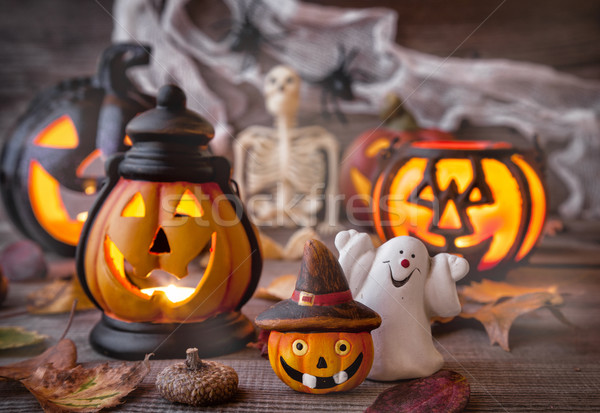 Geleneksel korkutucu halloween tatil yangın Stok fotoğraf © tommyandone