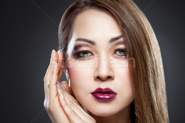 Asian beauty with perfect skin Stock photo © tommyandone