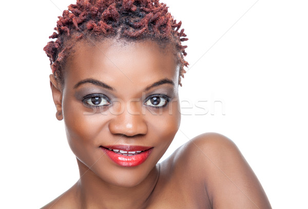 Black beauty with short spiky hair Stock photo © tommyandone