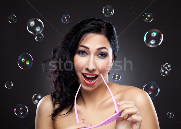 商業照片: 年輕 · 美女 · 舞會 · 心情 · 氣泡