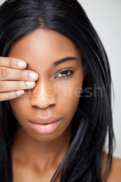 Black beauty with perfect skin Stock photo © tommyandone