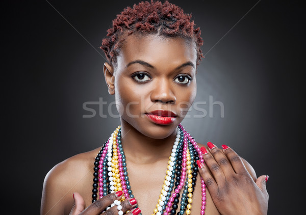 Black Beauty With Short Spiky Hair Stock Photo C Tomas Anderson