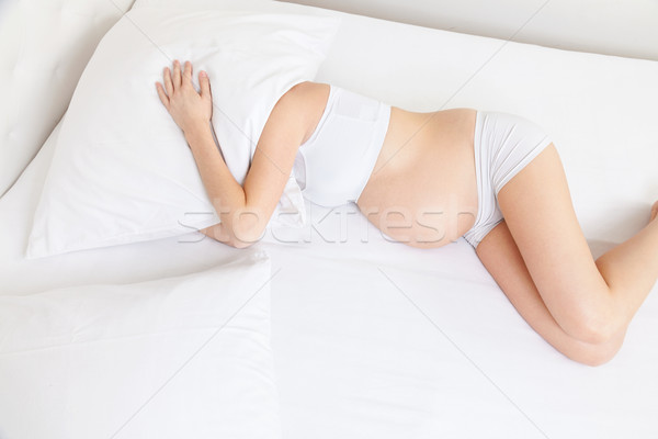 Adormecido problemas gravidez gestante saúde mãe Foto stock © tommyandone